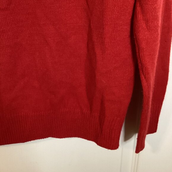 Men's 100% Acrylic Red Christmas Knit Sweater Reindeer's Festive Size S/P - Picture 7 of 9